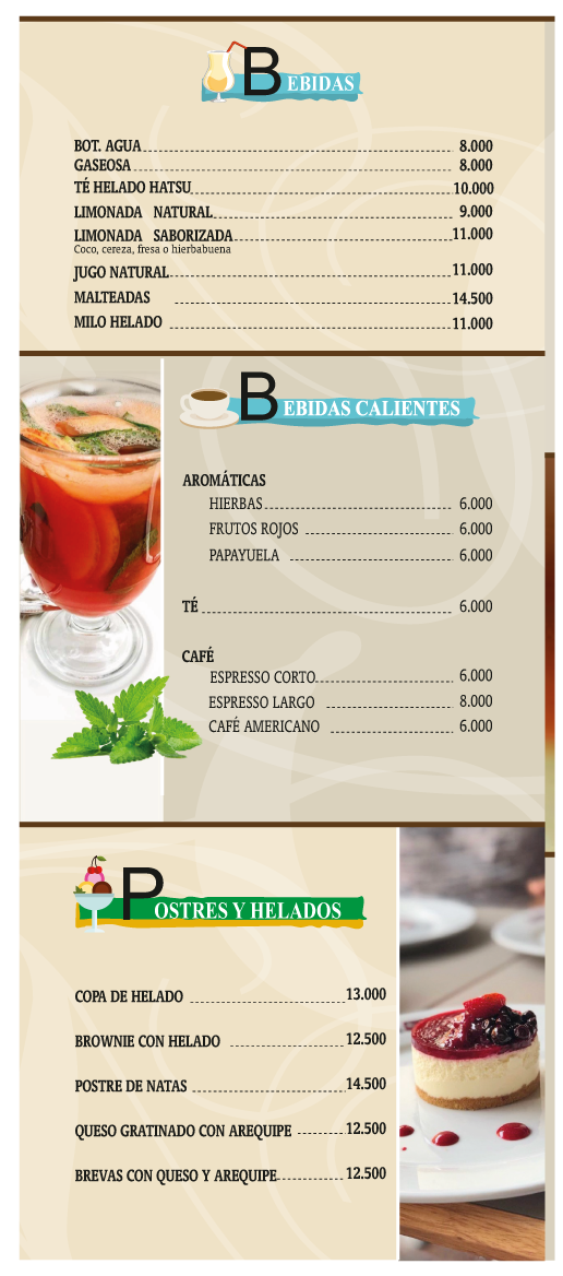 Bebidas y Postres